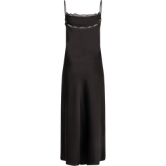 Lou Satin Slip Dress - Black