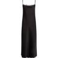Lou Satin Slip Dress - Black