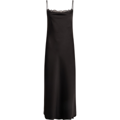 Lou Satin Slip Dress - Black