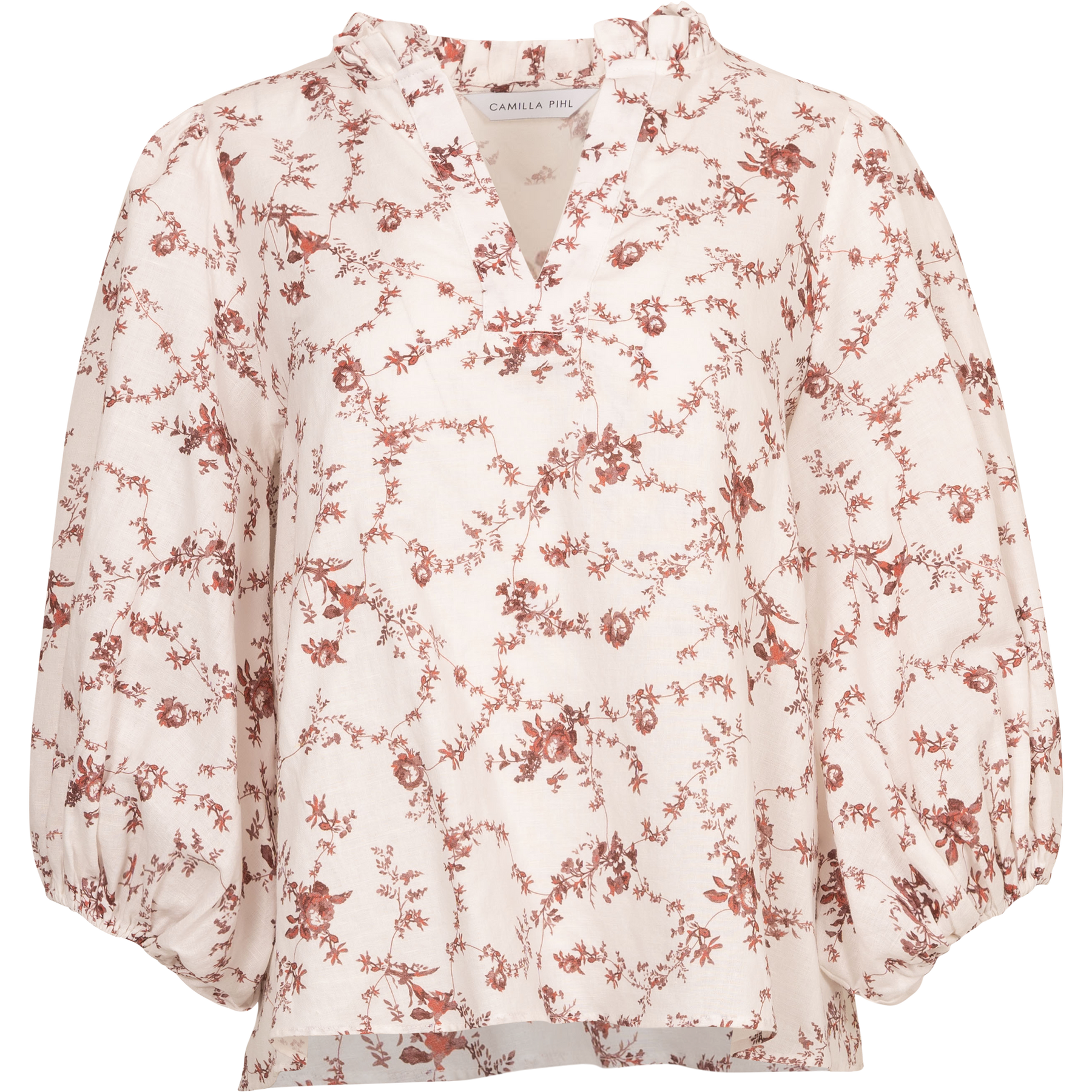 Trinidad Blouse - Red Ornament Print