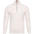 Interlaced Structure Zip Mock - Weathered White
