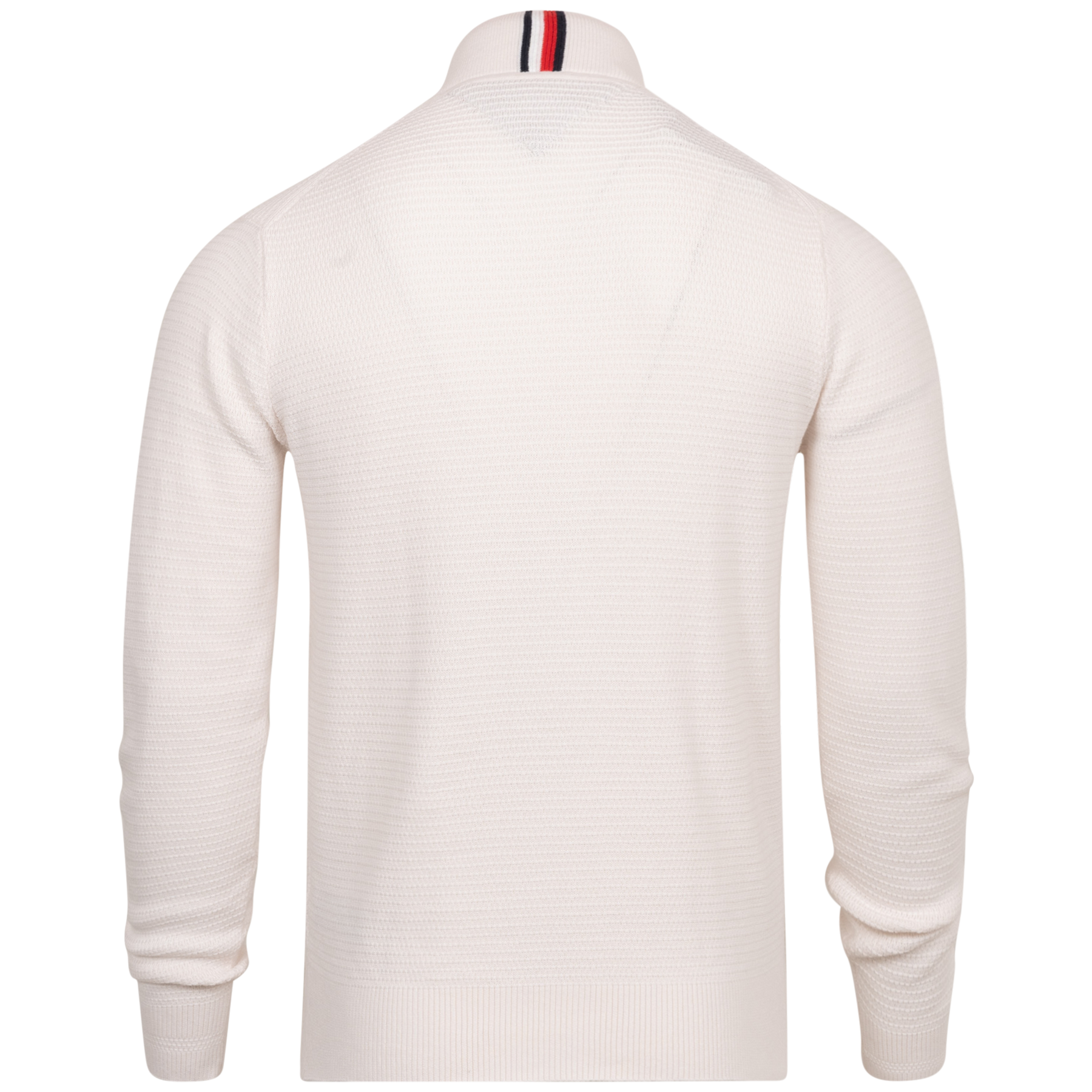 Interlaced Structure Zip Mock - Weathered White