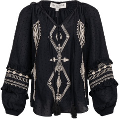 Dyana Embrodery Top - Black