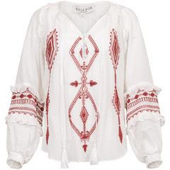 Dyana Embrodery Top - Red