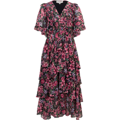 Natasha Tiered Skirt Dress - Black