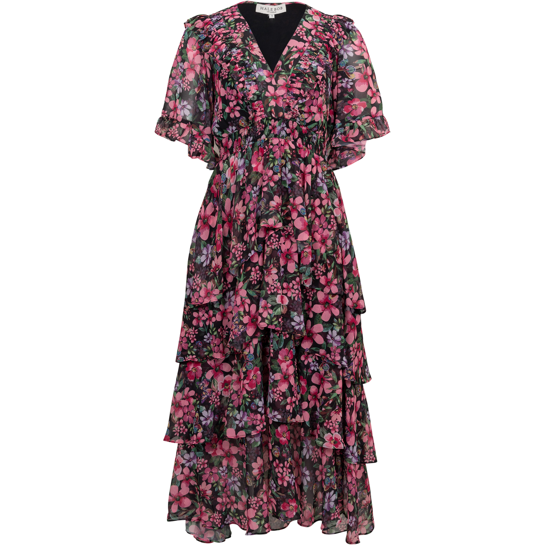 Natasha Tiered Skirt Dress - Black