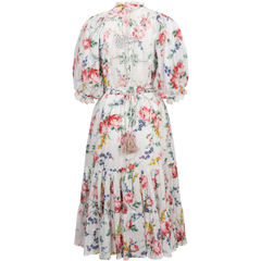 Cotton Slub Midi Dress - Rose Bouquet