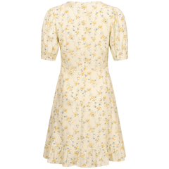 Venice Dress - Yellow Lily Flower
