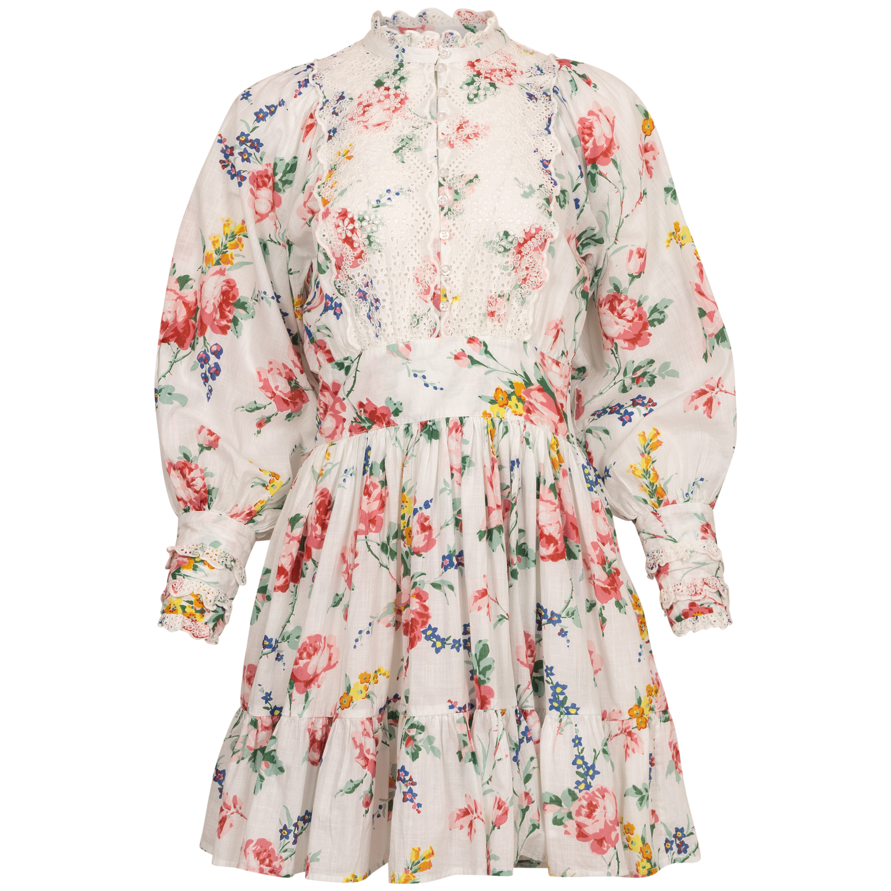 Cotton Slub Mini Dress - Rose Bouquet