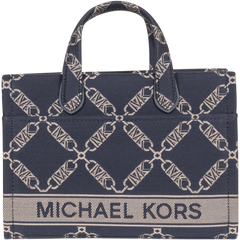 Gigi Small Empire Logo Jacquard Messenger Bag - Navy/Multi