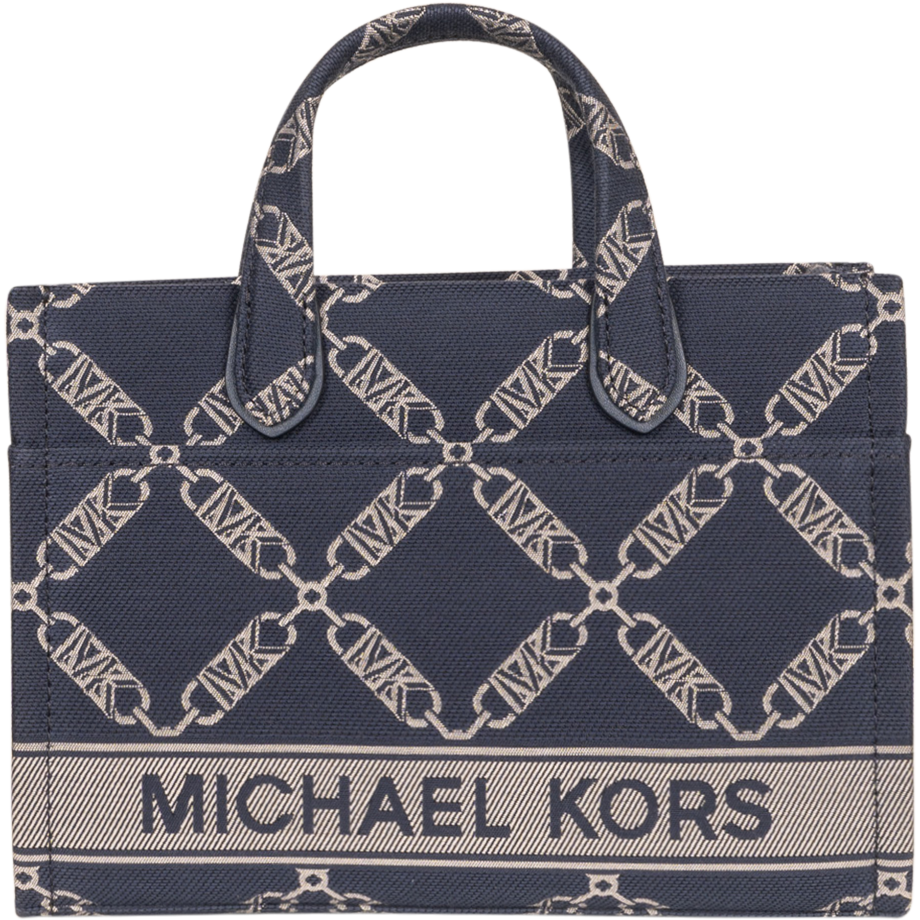 Gigi Small Empire Logo Jacquard Messenger Bag - Navy/Multi