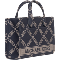 Gigi Small Empire Logo Jacquard Messenger Bag - Navy/Multi