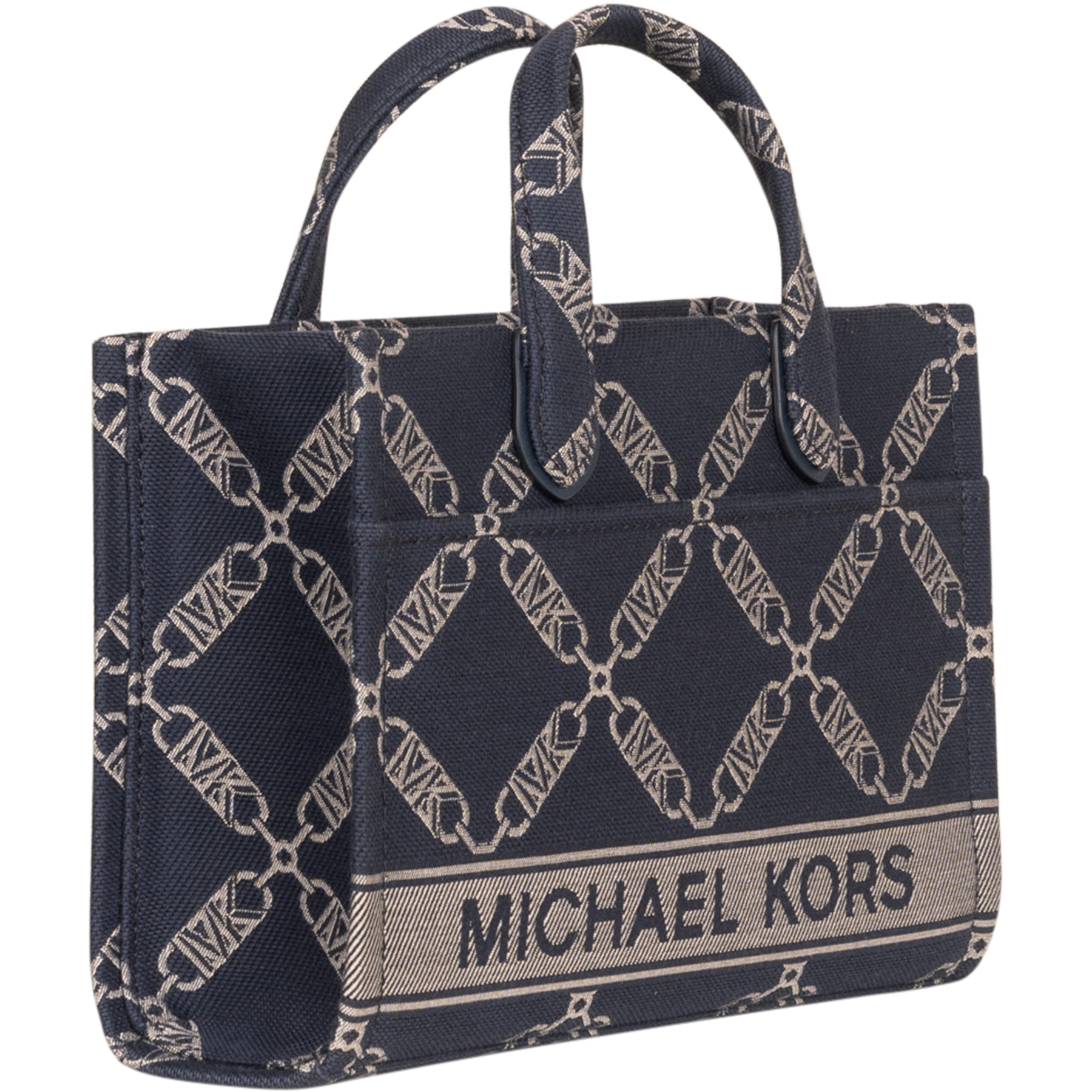 Gigi Small Empire Logo Jacquard Messenger Bag - Navy/Multi
