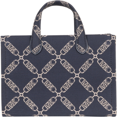 Gigi Small Empire Logo Jacquard Messenger Bag - Navy/Multi