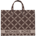 Gigi Large Empire Logo Jacquard Tote Bag - Choc/Multi