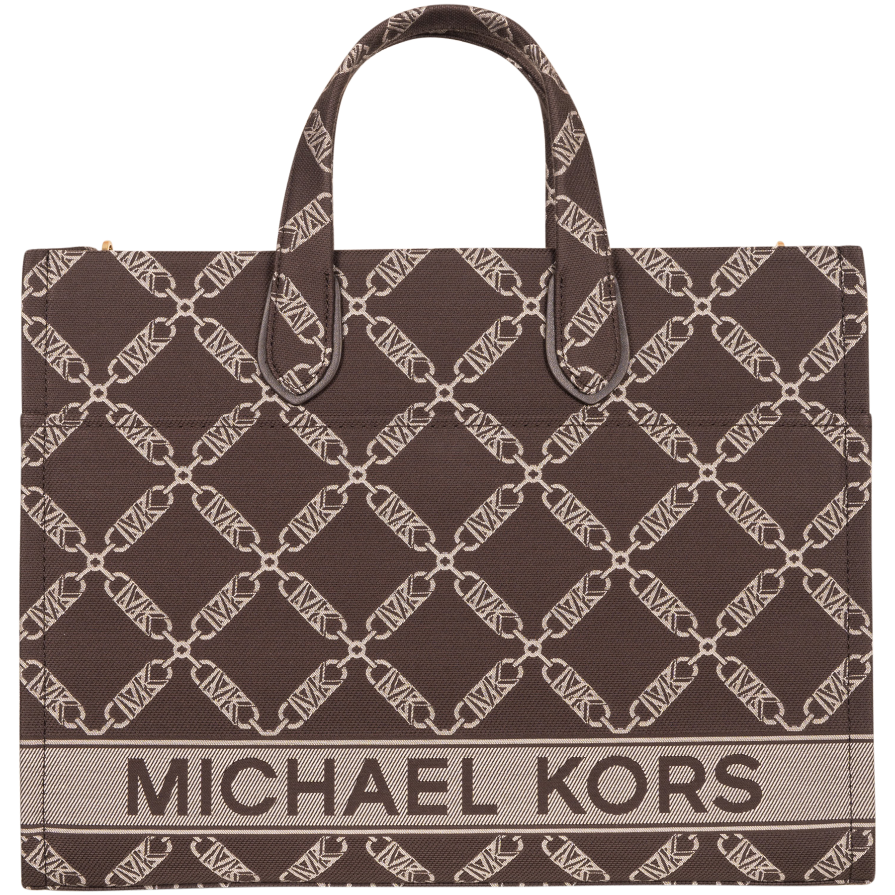 Gigi Large Empire Logo Jacquard Tote Bag - Choc/Multi