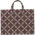 Gigi Large Empire Logo Jacquard Tote Bag - Choc/Multi