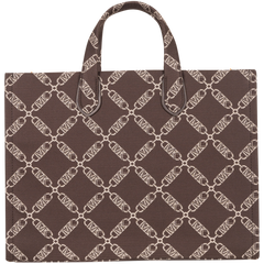 Gigi Large Empire Logo Jacquard Tote Bag - Choc/Multi