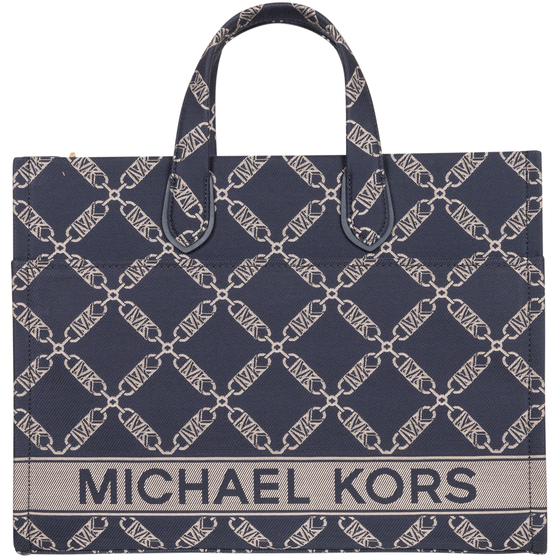 Gigi Large Empire Logo Jacquard Tote Bag - Navy/Multi