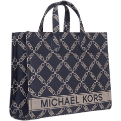 Gigi Large Empire Logo Jacquard Tote Bag - Navy/Multi