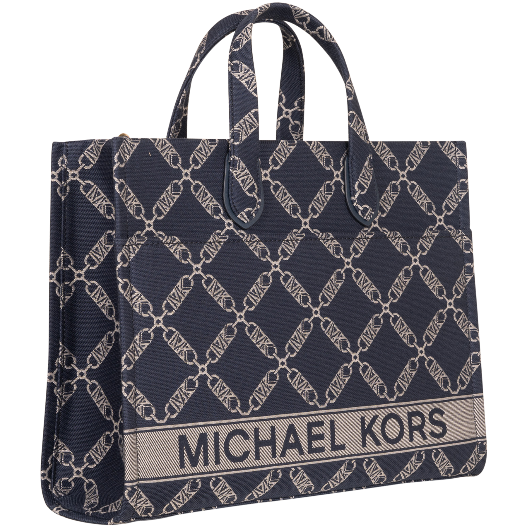 Gigi Large Empire Logo Jacquard Tote Bag - Navy/Multi