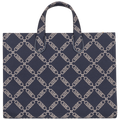 Gigi Large Empire Logo Jacquard Tote Bag - Navy/Multi