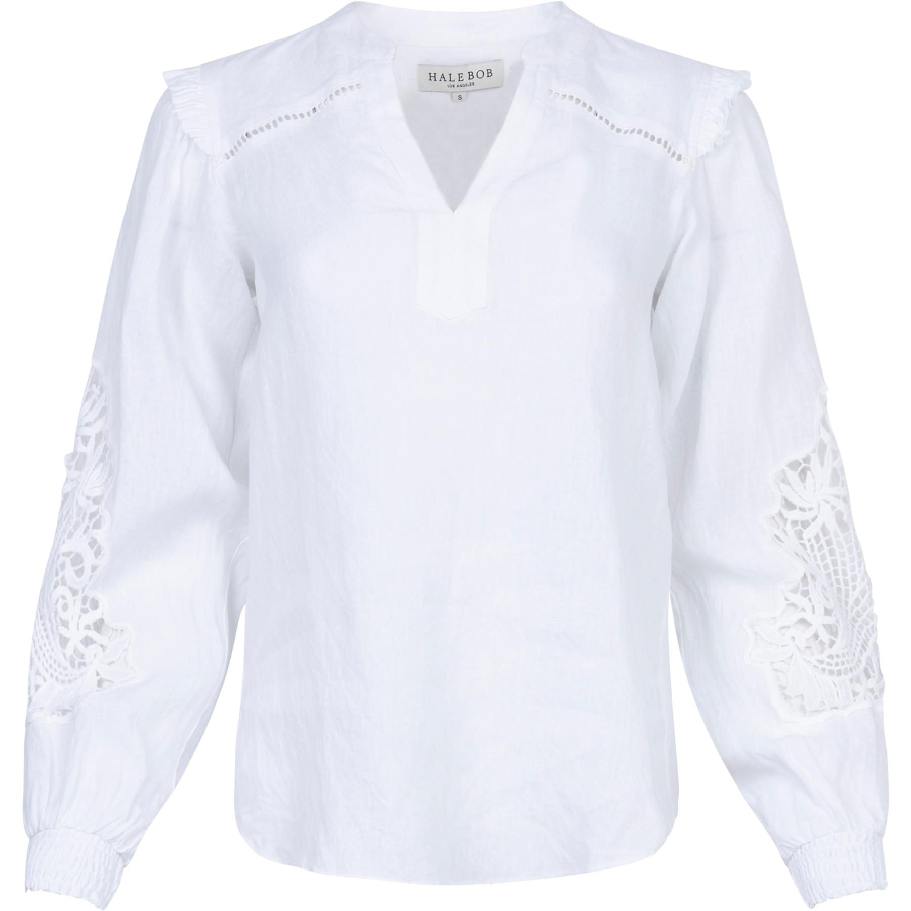 Reese Solid Linen Top - White