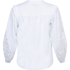 Reese Solid Linen Top - White