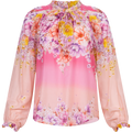 Arianna Top Print Silk-Cotton - Pink