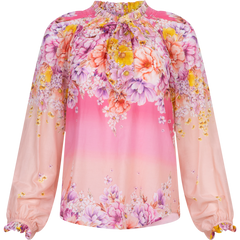 Arianna Top Print Silk-Cotton - Pink
