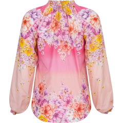 Arianna Top Print Silk-Cotton - Pink