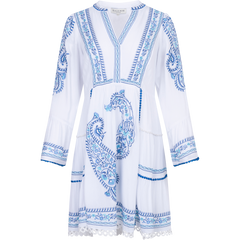 Isabel Dress Embrodery - Blue