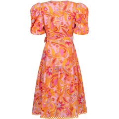 Mary Linen Dress W Belt - Pink