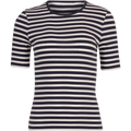 Slim Striped 1X1 Ribbed SS T - Evening Blue