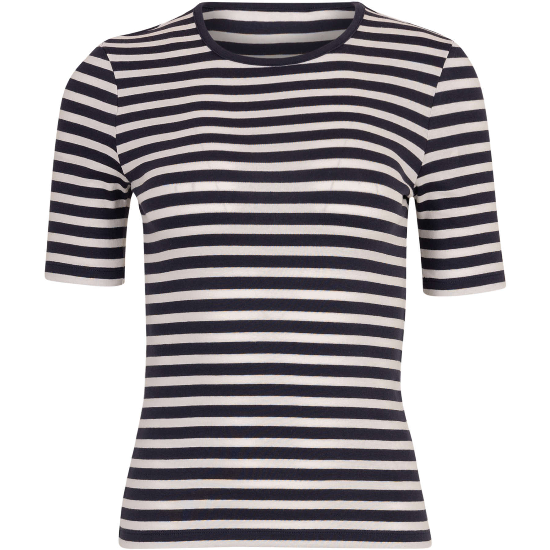Slim Striped 1X1 Ribbed SS T - Evening Blue