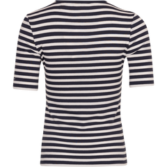 Slim Striped 1X1 Ribbed SS T - Evening Blue