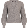 Thora V-Neck Knit Cardigan - Grey Melange