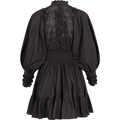 Décorated Poplin Mini Dress - Black