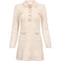 Sequin Knit Pearl Mini Dress - Cream