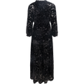 Lina Velvet Burnout Long Dress - Black