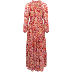 Lina Velvet Burnout Long Dress - Pink