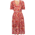 Mia Velvet Burnout Dress - Pink