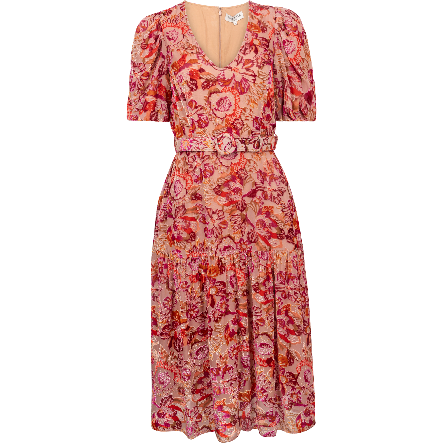 Mia Velvet Burnout Dress - Pink