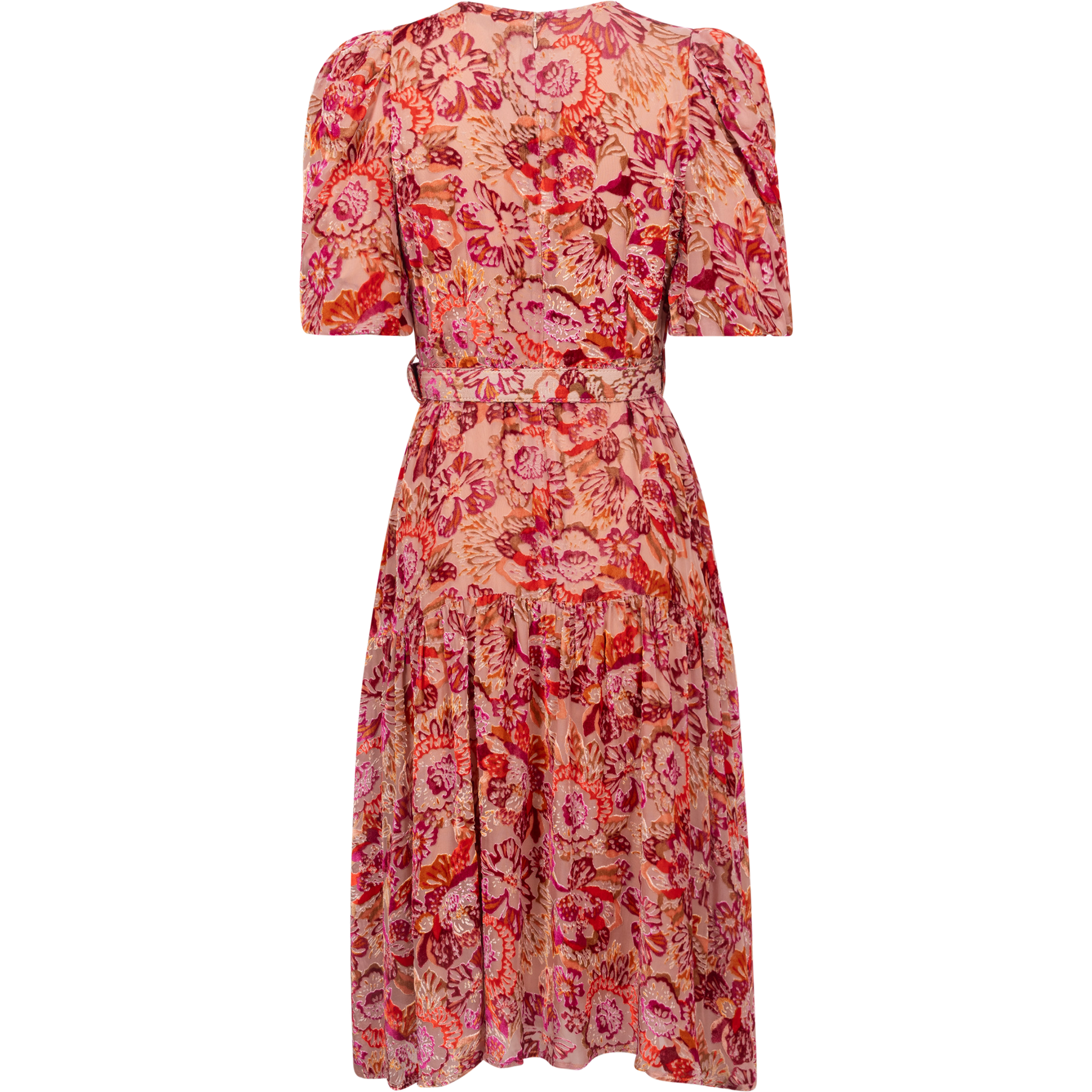 Mia Velvet Burnout Dress - Pink