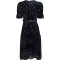 Mia Velvet Burnout Dress - Black