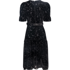 Mia Velvet Burnout Dress - Black