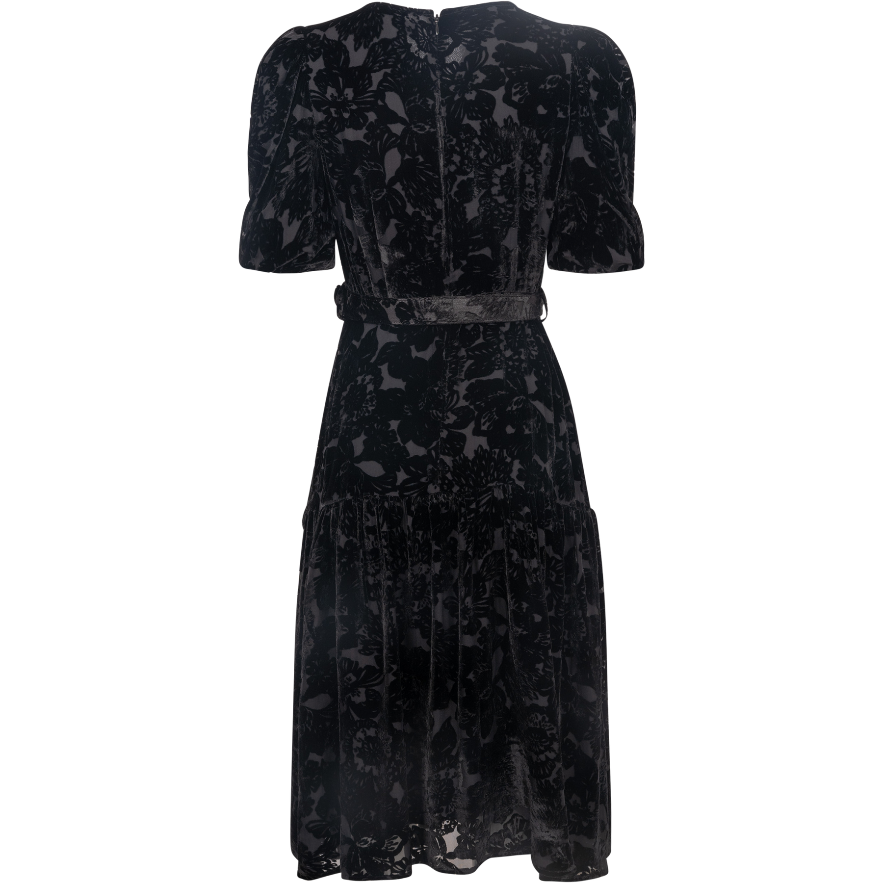 Mia Velvet Burnout Dress - Black