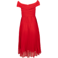 Chiffon Off Shoulder Midi Dress - Red