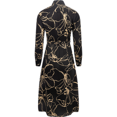 Slim Line Drawing Shirt Dress - Ebony Black