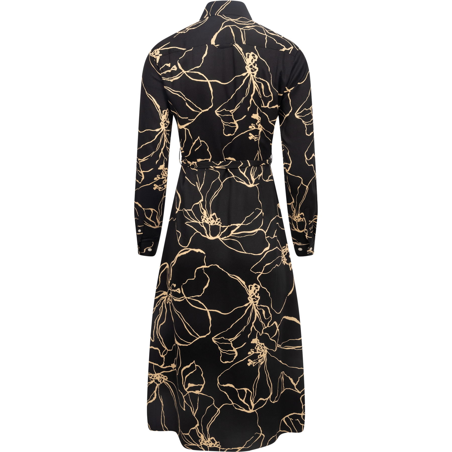Slim Line Drawing Shirt Dress - Ebony Black